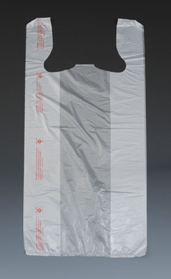 12` x 7` x 23` High Density Environmentally Friendly T-Shirt Bag - Clear (.5 mil)